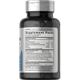 Horbäach Glucosamine Chondroitin | Plus MSM & Turmeric | 180 Coated Caplets | Non-GMO, Gluten Free Supplement