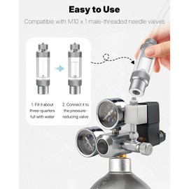 Pawfly Aquarium CO2 Bubble Counter with Built-in Check Valve, Single-Headed Carbon Dioxide Bubble Counter for CO2 Generator Regulator, Non-Return CO2 Bubble Meter for Planted Tanks
