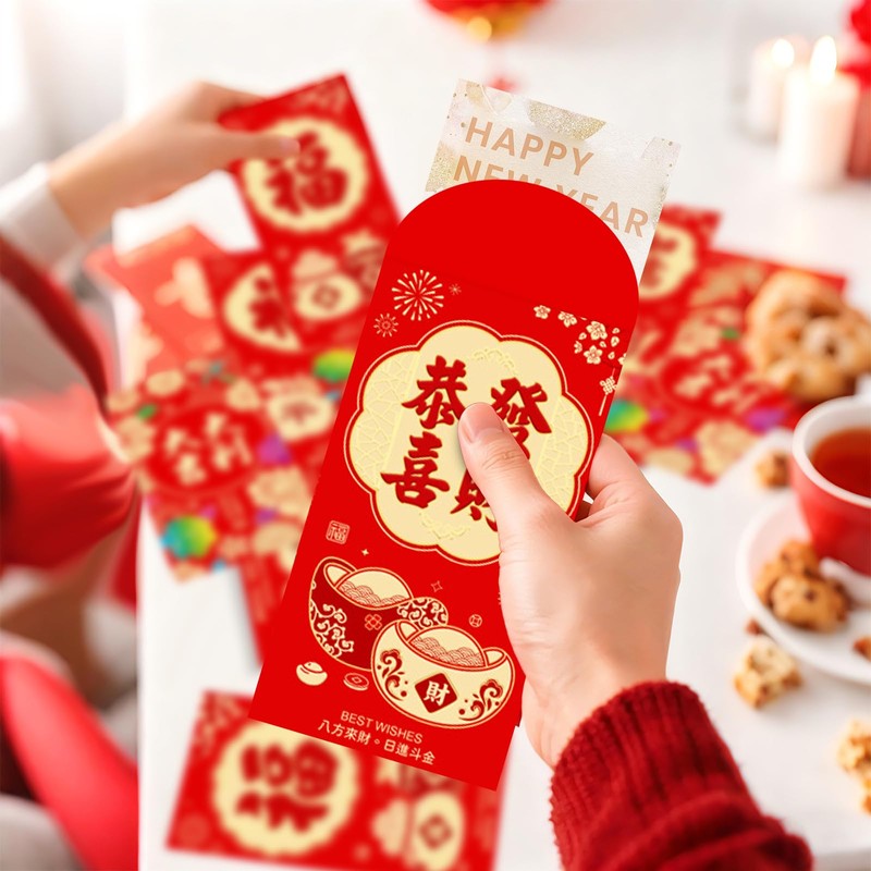 36 Pcs Chinese New Year Red Envelopes, Red Packets Lunar