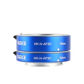 MEKE MK-N-AF3C-BLUE All Metal Auto Focus Macro Metal Extension Tube Adapter for Nikon N1-Mount Mirrorless Cameras J1 J2 J3 V1 V2