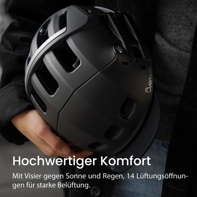 Overade Plixi Foldable Helmet for Bicycles, E-Scooter - Volume Divided