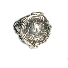 New 925 Sterling Silver Poison Ring with Round Sun Flower Face Design (10)