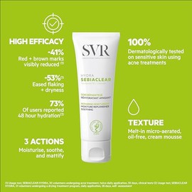 SVR Sebiaclear Hydra Crema Hidratante Reparadora para Piel con Tendencia al Acné, 40 ml