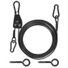 TooTaci 30ft Outdoor Clothesline Kit, 3/16" Black PVC Coated Wire
