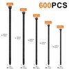 DUNSOO Pack of 600 Black Cable Ties Set 100/150/200/250/300 mm