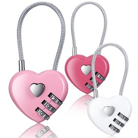 3 Pack Cute Locker Lock, Combination Locks Heart Shape Gym Lock
