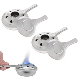 AONAYO Pack of 2 Fondue Burners, Alcohol Fuel Paste Fondue, Mini Equipment Fuel Paste, Stainless Steel Fuel Paste for Warming Containers, Suitable for Outdoor Camping, Picnics, Cooking, Grilling, Size