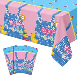 3 pcs English Teacher Birthday Tablecloth, Cartoon Teacher Plastic Tablecloths, 54inch x 108inch Party Tablecovers for Fans Girls Boys Kids Birthday Classroom Decor Birthday Party Supplies