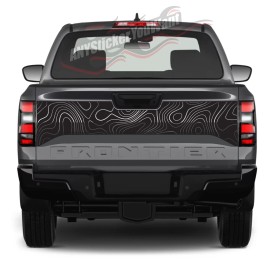 ANYStickerYouWant Topographic Blackout Tailgate Vinyl Graphic Decal Fits Nissan Frontier 2022-2024