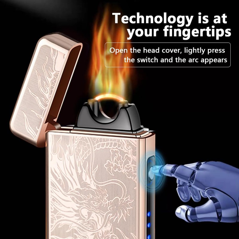 YOZWOO Electric Rechargeable Lighter Plasma Arc Lighter Big Power Flame