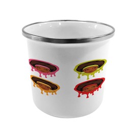 Lunarable Afro Steel Camping Mug, Watermelon Kiwi Strawberry and Orange Earrings Colorful with American Girls, Printed Thermal Cup for Camping and Outdoor Activities, Multicolor