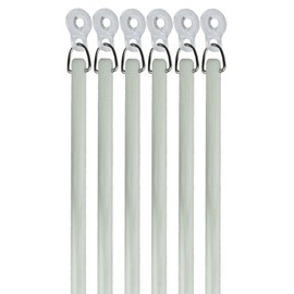 IF&D Fabrics and Drapes - 36 Inch - 6 Pack - White Fiberglass Drapery Curtain Pull Wands with Plastic Adapter - Style#10059
