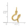 Solid 14k Yellow Gold Cursive U Initial Letter Alphabet Charm