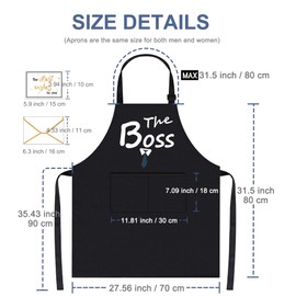 umboom 2 Pack Mr & Mrs Apron, Funny Couple Aprons, Adjustable Waterproof Apron with 2 Pockets, Gift for Wedding, Valentine's Day, Engagement, Anniversary, Christmas (Tie & Heel), Tie & Heel Set -
