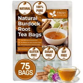FreshDrinkUS Premium Burdock Root Tea Bags, 100% Natural & Pure. Burdock Herbal Tea, Made with Natural Material Tea Bags. No Sugar, No Caffeine, No Gluten, Vegan