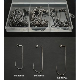 Barbarian Jig Hooks Kit,90 Degree Aberdeen Jig Hooks Kit(50Pcs),7150