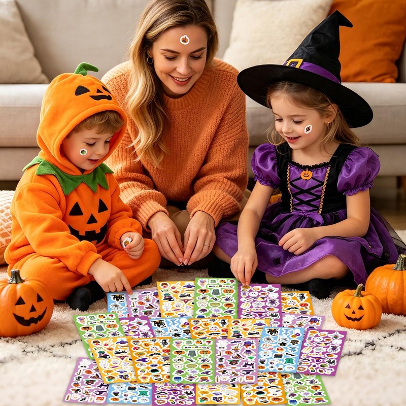 24 Sheets Halloween Stickers, 500+ Stickers Variety Pack