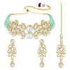 Aheli Bridal Crystal Pearl Gargantilla Collar con pendientes de caída