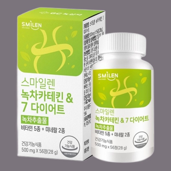 Smilen Green Tea Catechin 7 Diet 500mg 56 tablets (28 days&#39; worth), basic / 스마일렌 녹차카테킨 7 다이어트 500mg 56정(28일분), 기본