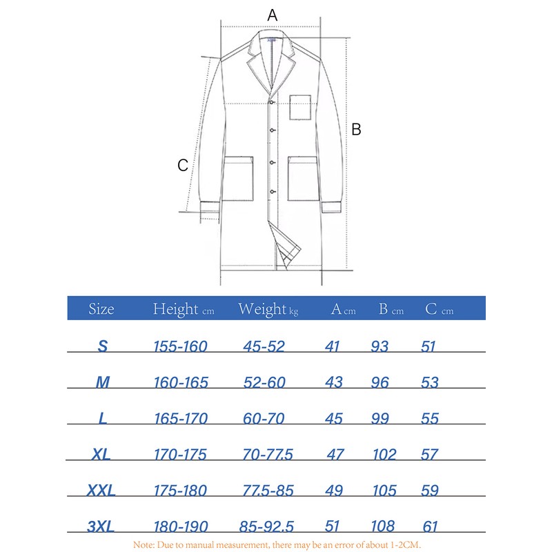 Dorimifa Women's Laboratory Coat, Cotton Chemistry, White Women's Laboratory Coat,