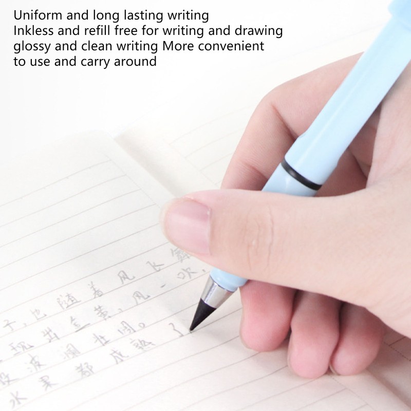 12pcs Inkless Pencil Fluency Writing Wide Pen Clip Reusable Everlasting