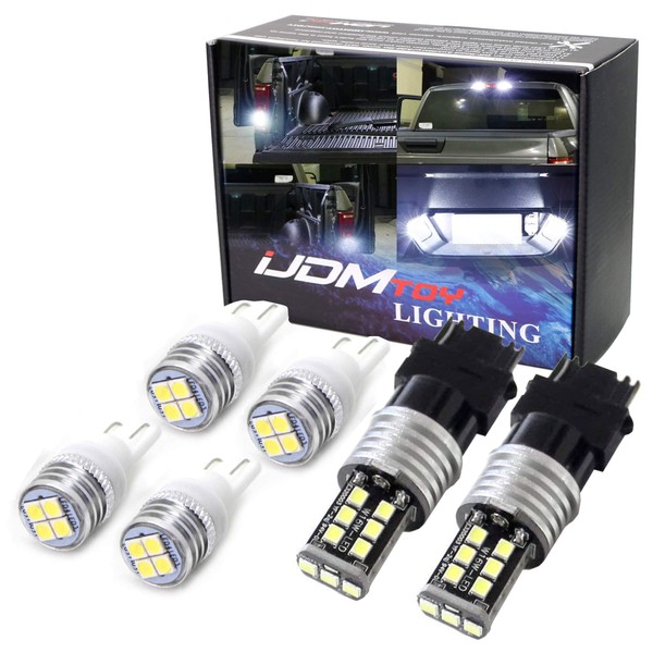 iJDMTOY Complete 6pcs Super Bright Xenon White LED License Plate,