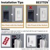 [2 Pack] BESTTEN 3-Gang Screwless Wall Plate, USWP4 White Series,