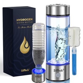 Silreck 2025 Premium Hydrogen Water Bottle - 450ml | Up to 4000 PPB | Mineral Water Bottle Compatible & Portable Hydrogen Generator | BPA-Free Hydrogen Bottle Rechargeable with Cleaning Brush