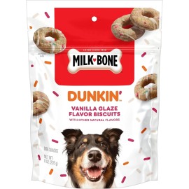 Milk-Bone Limited Edition Dunkin' Vanilla Glaze Flavor Biscuit Dog Treats 8 O...