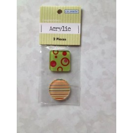 Colorbok 2 PACKAGES COLORBOK ACRYLIC STICKERS 3D NEW 2 STICKERS 3D 1 SQUARE 1 ROUND