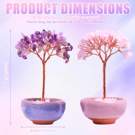 Set of 2 Chakra Feng Shui Tree, Chakra Stones Crystal Tree Crystals, Feng Shui Tree, Amethyst Crystal Tree, Money Tree, Feng Shui Gemstones, Healing Stones, Tumbled Stones, Tree of Life, Stone Chakra