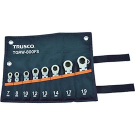 TRUSCO TGRW-800FS Oscillating Ratchet Combination Wrench Set (Short Type), Set of 8