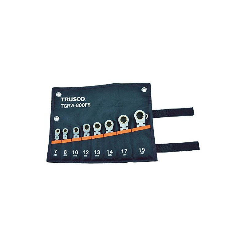 TRUSCO TGRW-800FS Oscillating Ratchet Combination Wrench Set (Short Type), Set