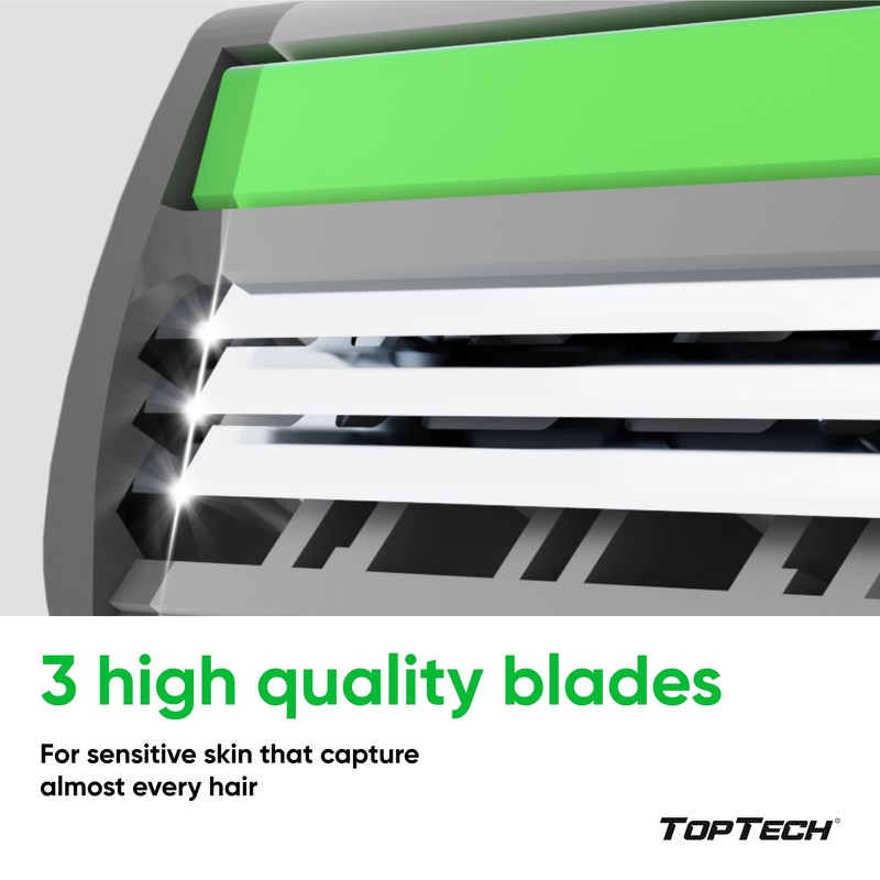 TopTech PRO 3 Razors for Men - Manual Shaving Razor