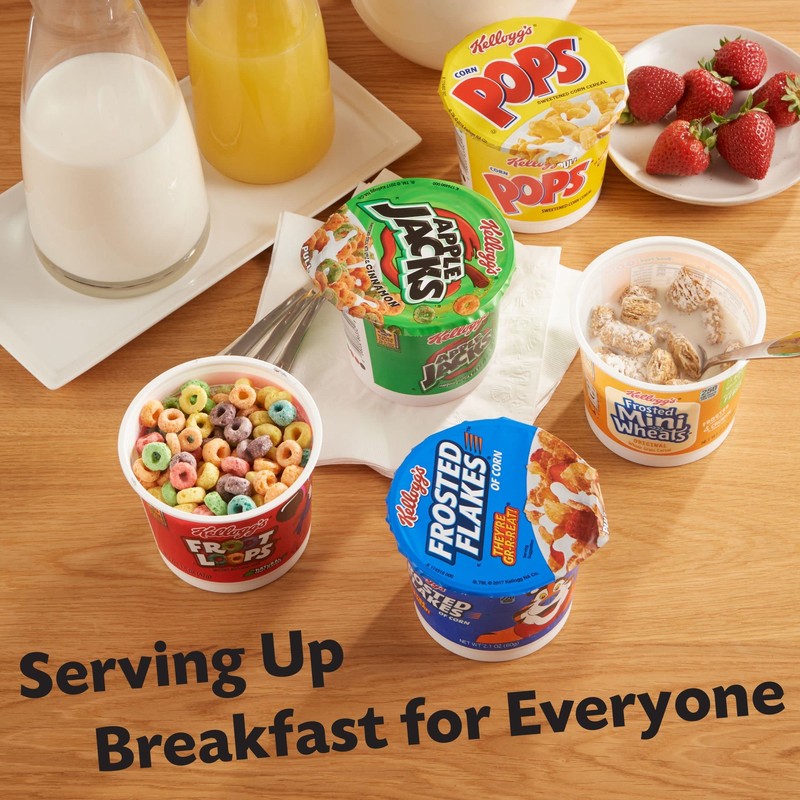 Kellogg's Breakfast Cereal Cups, Kids Snacks, Family Breakfast, Variety Pack