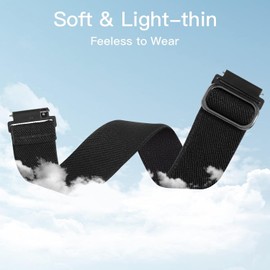 EverAct 2PACK 18mm Nylon Elastic Straps Compatible with Garmin Vivoactive 4S, Garmin Vivoactive 3S,Venu 2S/Venu 3S,Soft Elastic Fabric Wristband for Forerunner 255S/255S Music/265S