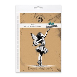 Cosmic Shimmer Dance Pre Cut Rubber Stamp Set by Andy Skinner & Katy Sue. Creates Image 124x69mm, Words 85x16mm for Stamping in Mixed Media, Art Journaling & Card Making