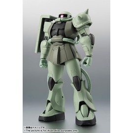 TAMASHII NATIONS Robot Spirits Mobile Suit Gundam MS-06 Mass Production Zaku Ver. A.N.I.M.E. (Resale Version), Approx. 4.9 inches (125 mm), PVC & ABS Pre-painted Action Figure