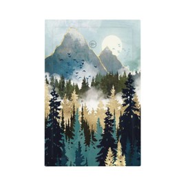 Sghxwp Boho Mountain Forest Abstract Sunset Sunrise Sun 1 Gang Light Switch Covers No Device Wall Plate Decorative Blank Switchplate Electrical Faceplate for Country Bathroom Bedroom Decor