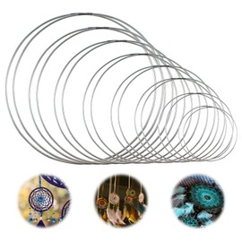 Pack of 16 Metal Macrame Hoops, Decorative Rings for Hanging, Silver Metal Rings 8 Shapes, Metal Rings Centrepieces, Metal Rings for Crafts, Dream Catcher Rings, Metal Rings Decoration for Dream