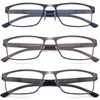 Ryegis Pack 3 Bifocal Reading Glasses For men,Blue Light Blocking