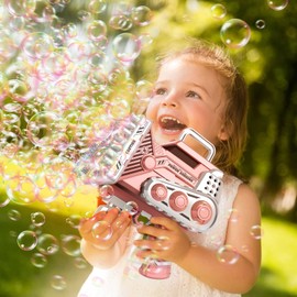 Bubble Guns Bubbles Maker Blower Machine Blaster,80 Holes Automatic Engineer Toys for Kids Toddlers,Wedding Party Favors,Birthday Gifts for 3 4 5 6 7 8 9 10 11 12 Years Old Boys Girls