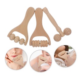 FOMIYES 3pcs Wooden Massage Roller Portable Face and Neck Massage Tool for Women for Skin Care Routine and Relaxation Includes Facial Rollers for Versatile Use