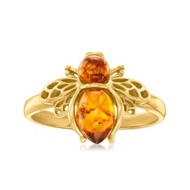 Ross-Simons Amber Bumblebee Ring in 18kt Gold Over Sterling. Size 5