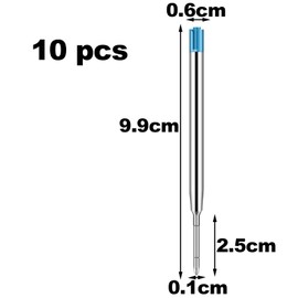 Set of 10 Large Capacity Refills for Ballpoint Pen Refills, Metal Refills for G2 Format, Compatible Leads 1.0 mm Line Width M, Refills - Ballpoint Pen Refills Ink Colour Blue