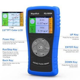 Air Quality Pollution Monitor, Formaldehyde Detector 0-2.50 mg/m3 Professional HCHO TVOC Meter for Home Office and Various Occasion