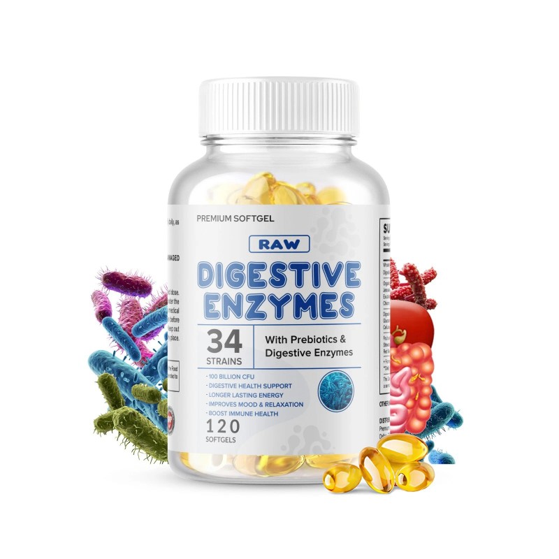 Digestive Enzymes Prebiotic & Probiotics Gas, Constipation & Bloating Relief