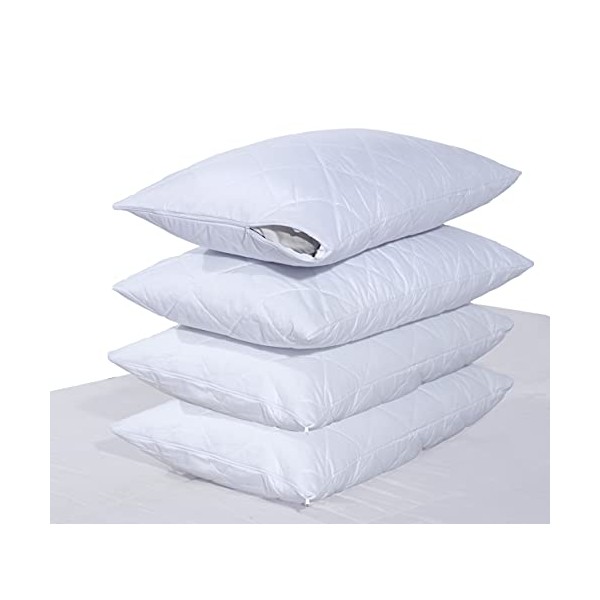 mFabrics 100% PURE COTTON PACK of 4 QUILTED PILLOW PROTECTOR