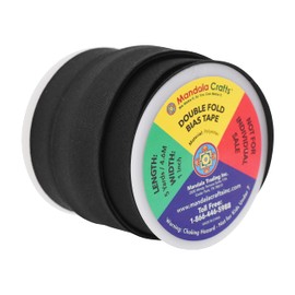 Mandala Crafts - Cinta de doble pliegue para costura, cinta de doble pliegue para costura, 12 colores surtidos, cinta de doble pliegue de dobladillo de 1 pulgada, cinta de encuadernación de costura multicolor - Cinta de encuadernación de tubería de tela