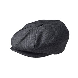 Peaky Blinders Newsboy-Style Flat Cap - Schwarze Nadelstreifen